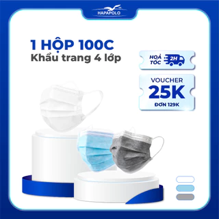 Khẩu Trang 4 Lớp Hapapolo Chống 99% Bụi Mịn, Kháng Khuẩn, Thiết Kế Thông Minh, Đạt Chuẩn FDA Hoa Kỳ, Hàng Cao Cấp