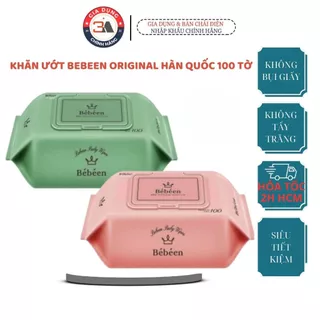 (HỎA TỐC) Khăn ướt Bebeen Original cao cấp Hàn Quốc 100 tờ không mùi, an toàn cho da bé Hàng chính hãng