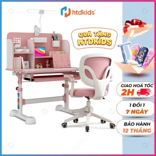 Bàn học cho bé HTDkids F01, Bàn học sinh có giá sách, tăng giảm chiều cao theo tuổi và sự phát triển của triển của trẻ