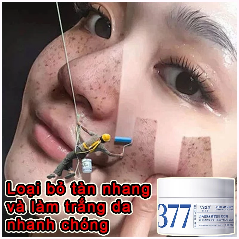 Kem nám tàn nhang Kem dưỡng trắng da 377 loại bỏ tàn nhang làm trắng sáng da mờ vết đen và cải thiện kết cấu da 50g