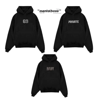 Áo hoodie đính đá Private Black Mentalboss