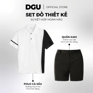 Combo Thiết Kế DGU Don't Give Up B65 Vải Áo Polo Cá Sấu Quần Short Kaki Cotton Cao Cấp Nam Đơn Giản Hot Menswear