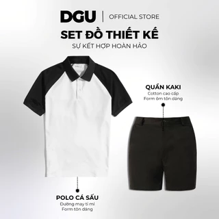 Combo Thiết Kế DGU Don't Give Up B14 Vải Áo Polo Cá Sấu Quần Short Kaki Cotton Cao Cấp Nam Đơn Giản Hot Menswear