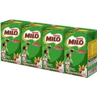 Lốc 4 hộp sữa tươi milo 115ml (hộp 110ml)