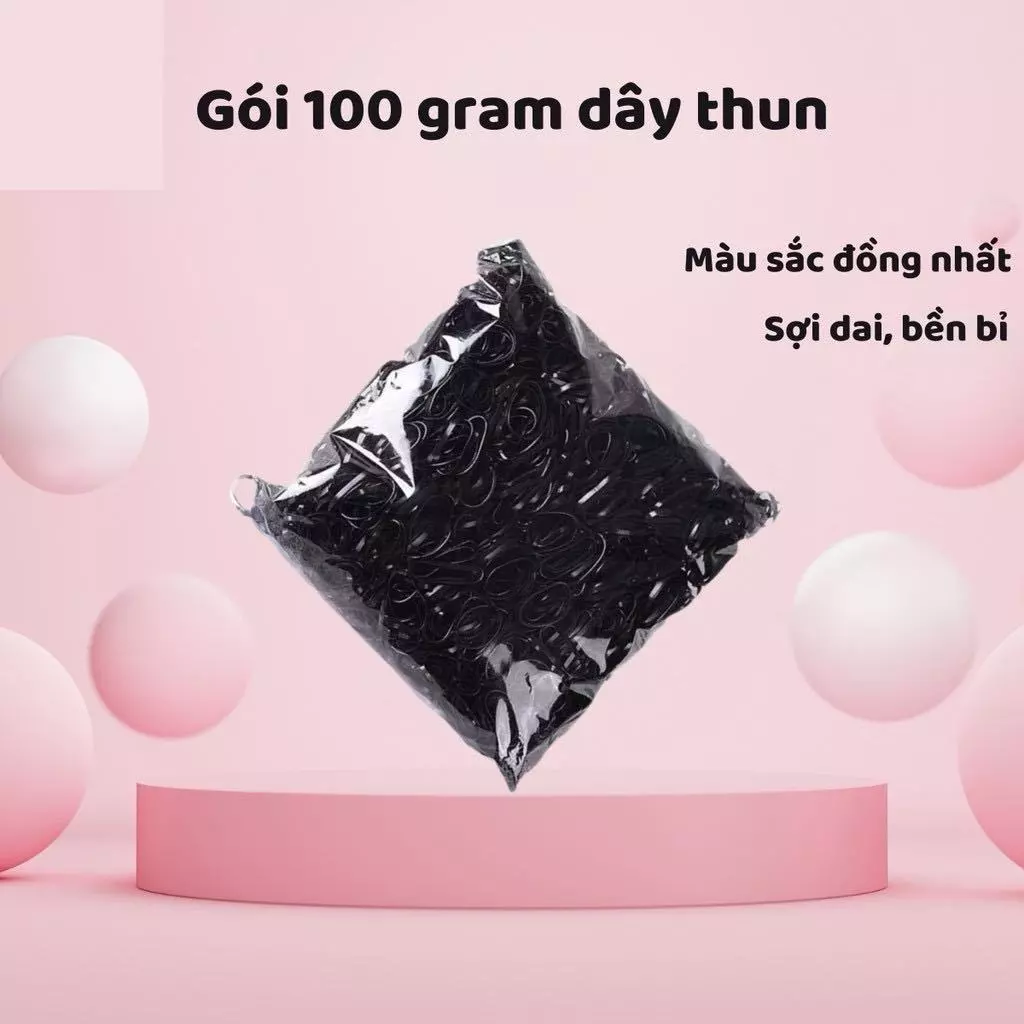 Một gói dây thun đen, nhiều màu