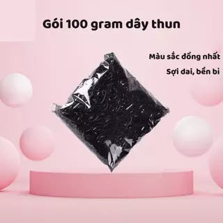 Một gói dây thun đen, nhiều màu