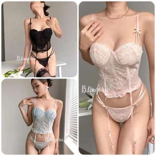 Bộ Đồ Lót Ren Mềm Sexy Ren Hoa Đệm Mỏng Siêu Đẩy Ngực chuẩn Quảng Châu MUỐI SLEEPWEAR BDL16 - Hàng có sẵn( video)