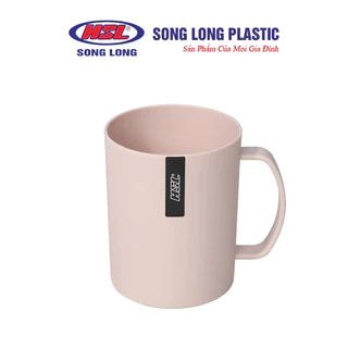 Cốc Nhựa Có Quai Trơn Song Long Plastic Cao Cấp, Cốc Uống Nước, Cốc Đánh Răng Màu Trơn Đẹp Mắt 4064