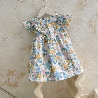 Váy Babydoll Bé Gái Minh Anh Kids Váy Phối Bèo Cho Bé