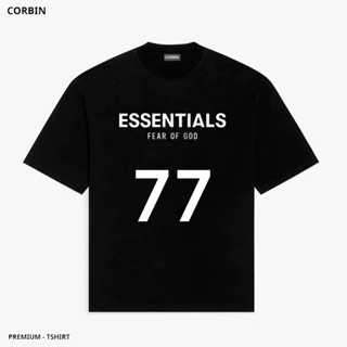 Áo Thun ESENTIALS Nam Nữ, Áo Phông Local Brand Unisex Form Rộng Cổ Tròn 100% Cotton Màu Đen Trắng ESENTIALS77