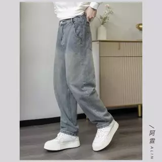 Quần Jean Nam Wash Retro Ống Rộng Form Suông Fasago Chất Liệu Jean Cao Cấp