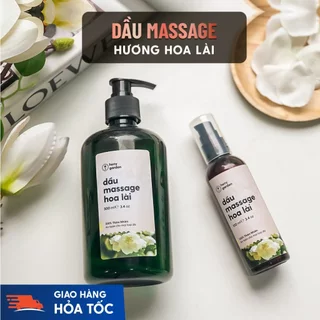 Dầu Massage Body Hương Hoa Lài HENY GARDEN, Dưỡng Da Từ Dầu Mát Xa Hạt Nho, Olive và Cám Gạo