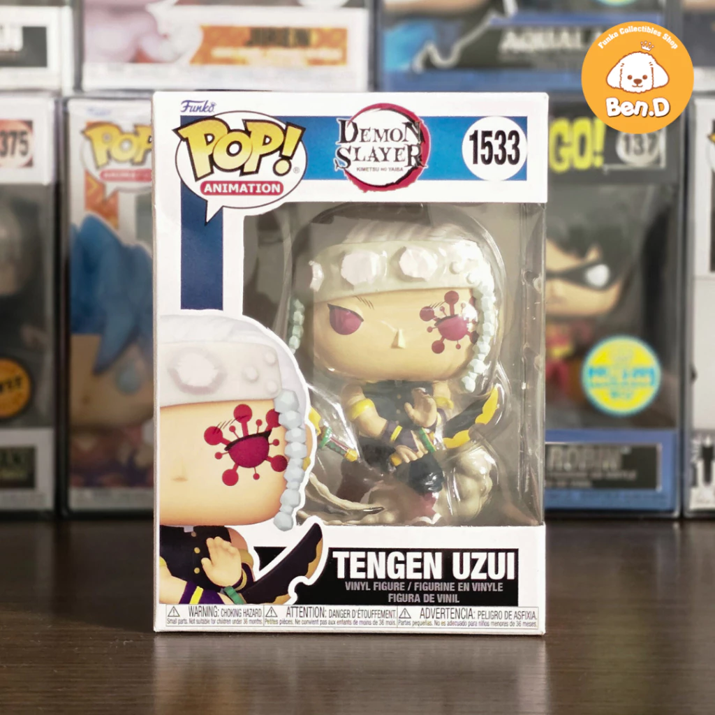 Mô hình chính hãng Funko Pop! Animation: Demon Slayer - Tengen Uzui (common) #1533, kèm Protector