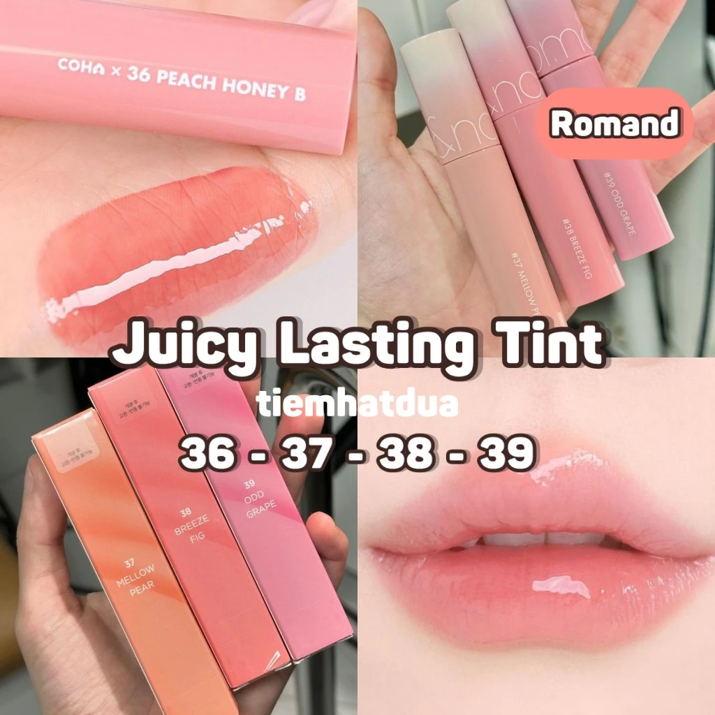 [HÀNG CÓ SẴN - NGUYÊN SEAL] Son Romand Juicy Lasting Tint Màu 36/ 37/ 38/ 39 5.5g