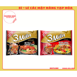 MÌ 3 MIỀN GOLD BÒ HẦM RAU THƠM/ TÔM CHUA CAY GÓI 75G/ MÌ BA MIỀN