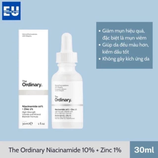 Serum ngừa mụn, sáng da, se khít, Giảm mụn The Ordinary Niacinamide 10% + Zinc 1% 30ml