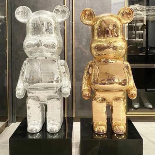 Gấu BearBrick đính đá 100cm-mô hình,tượng gấu BearBrick decor cửa hàng,trang trí nhà của, quà tặng đẹp