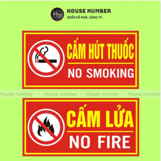 Biển cấm lửa, biển hiệu cấm hút thuốc dán tại nhà hàng, quán cà phê trong công ty