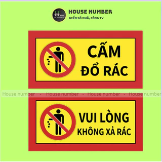 Biển cấm vứt rác, cấm đổ rác, biển báo tại nơi công cộng gần thùng rác