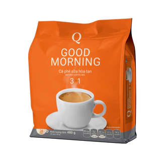 Cà phê sữa hoà tan 3in1 Trần Quang Good Morning Bịch 24 gói x 20gr