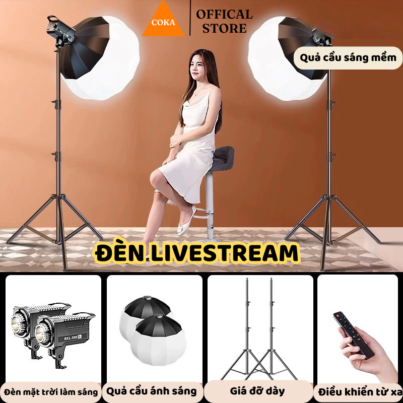 Đèn Livestream COKA Trợ Sáng Bán Hàng Quay Phim Chụp Ảnh