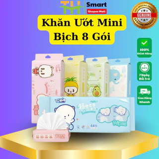 Bịch 64 Khăn Ướt Mini Bỏ Túi Siêu Tiện Dụng , Không Mùi , Dùng Cho Được Cả Trẻ Nhỏ