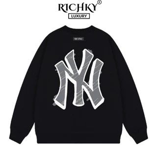 Áo Sweater Richky Premium Nỉ MLB NY Dark Grey