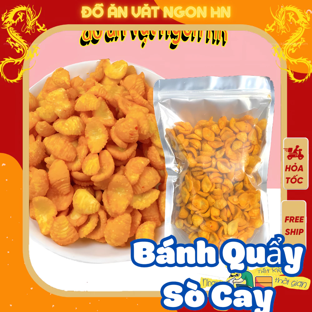 Bánh quẩy bim bim sò cay 500g bánh ăn vặt tuổi thơ ngon giòn giá rẻ