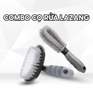 Combo Bộ Chổi Cọ Rửa Vành Lazang + Bàn Chải Vệ Sinh Bánh Xe Ô Tô, Xe Máy Chuyên Nghiệp