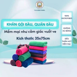 COMBO 10 Khăn gội đầu, quấn đầu 35x75cm loại dàyTHAIBINH TOWEL  thấm nước cho spa và salon tóc | Có video thực tế