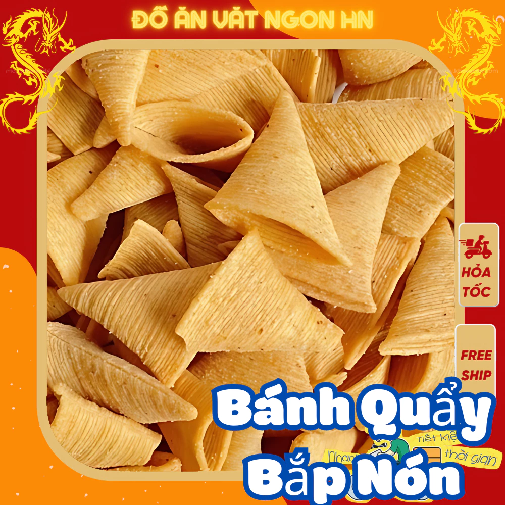 400g snack bắp nón tam giác bim ăn vặt ngon giòn hấp dẫn