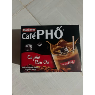 Hộp 10 gói Cà phê sữa đá MacCoffee Café Phố 24g