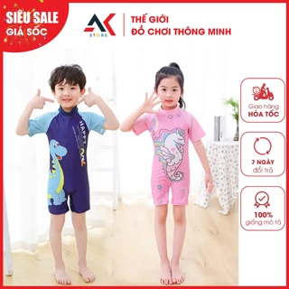 Đồ Bơi Liền Thân Cho Bé Trai Bé Gái Họa Tiết Hoạt Hình Chất Liệu Co Giãn Từ 9-30kg