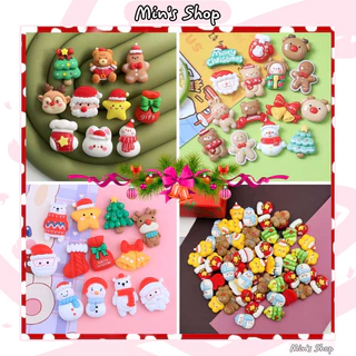 Set 100 charm Noel nhiều mẫu đẹp dùng làm jibbitz, trang trí, slime,...