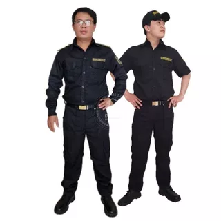 Quần áo bảo vệ vải kaki 65/35 ngắn tay, dài tay màu đen - dày dặn kèm combo phụ kiện đầy đủ
