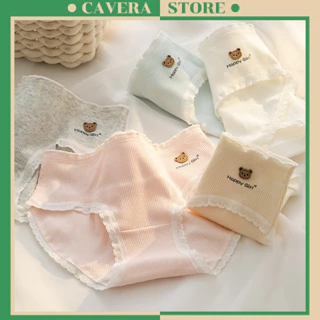 Quần lót nữ cotton hình thú dễ thương - Quần chip nữ cạp vừa lưng chun co giãn ôm dáng CAVERA LY16