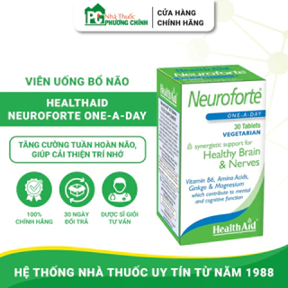 Viên Uống Tăng Cường Tuần Hoàn Não HealthAid Neuroforte - Giúp Cải Thiện Trí Nhớ (Hộp 30 viên)