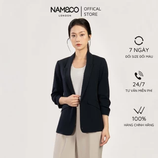 Áo khoác blazer áo vest tay nhún nữ Namandco 2 lớp dáng suông trẻ trung size S,M,L,XL màu đen, trắng, họa tiết NJ0175