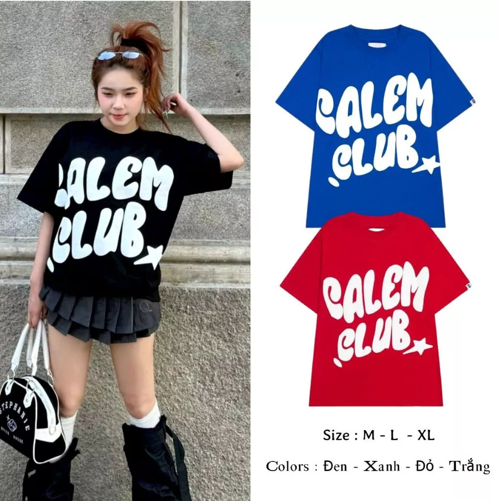 (Ảnh thật/Có sẳn) - Áo thun 300gsm CALEM form rộng hình in nổi thời trang nam, nữ Cổ Tròn Cotton Unisex