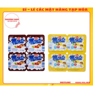 VỈ 4 HỘP VÁNG SỮA MONTE HƯƠNG VANI 55G