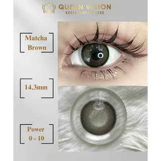 (1 chiếc) Kính áp tròng lens Matcha Brown hoa văn ( dòng 12 tháng 0-10 độ Nhập Khẩu Hàn Quốc )