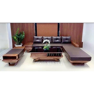 Bộ bàn ghế phòng khách sofa góc chân thuyền T12.9