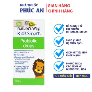 Men vi sinh cho bé Nature's Way Kids Smart Drops Probiotic 20ml giúp hỗ trợ tiêu hoá, tăng cường miễn dịch