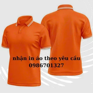 Áo Polo Nam Nữ Màu Cam Chất Poly Co Giãn, Áo Đồng Phục Nhà Hàng, Đồng Phục Công Ty, Nhận In Theo Yêu Cầu