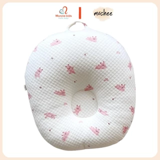 Gối chống trào ngược Mochee lụa cotton thỏ hồng cho bé 68x68cm, gối chống trào ngược cho trẻ sơ sinh