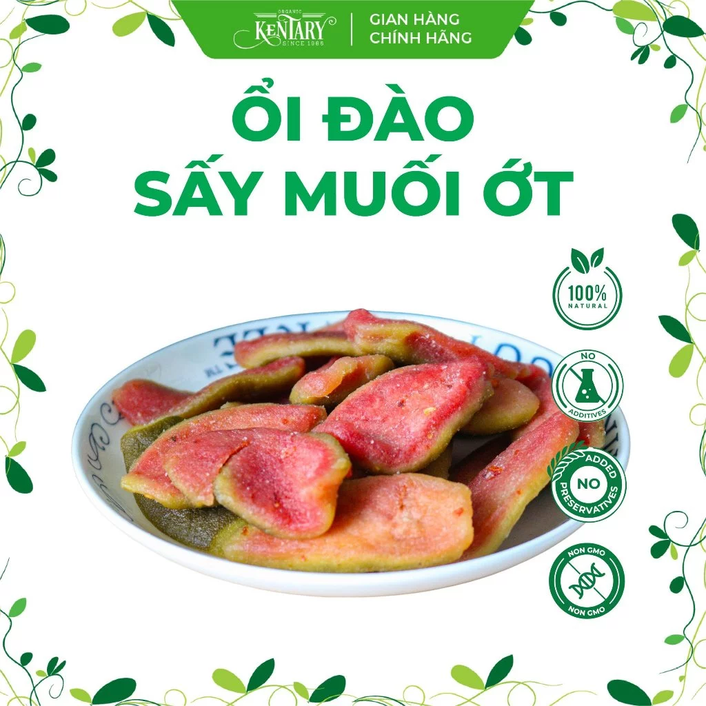 Ổi Đào Sấy Muối Ớt Kentary - Miếng Dày Ngon Tuyệt, Không Chất Bảo Quản