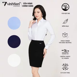 Áo Sơ Mi Nữ Dài Tay Vải Kẻ Bamboo Slimfit 389 Vĩnh Tiến - Nhiều Màu