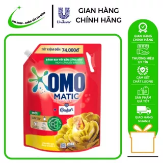 Nước giặt Omo Matic Comfort tinh dầu thơm, bền màu túi 3.6kg