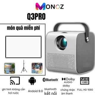 Máy chiếu MONOZ Q3 Pro Android Projector WIFI LED LCD 4K HD 1080p 8000 Lumens BẢO HÀNH 5 NĂM