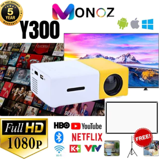 Máy chiếu Monoz Y300 Projector Máy chiếu mini cầm tay HD 1080P LED Điện thoại máy tính xách tay Android HDMI USB Nhỏ